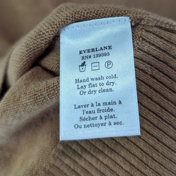 Everlane Sweater Women Brown The Luxe Merino Half Zip Camel Tawny Tan Yak - Picture 11 of 16